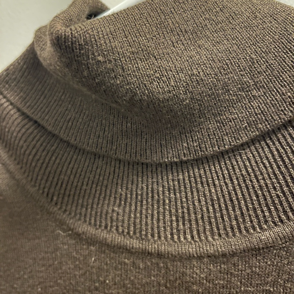 Ralph Lauren silk and cotton sleeveless brown turtleneck